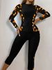 Women's Clothing New Split Long Sleeved Swimsuit Female Sexy Slim Printed Trousers Sports Suit_ecoleips.com