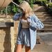 Women's Clothing Women's Casual Two Piece Set Spring Summer Loose Lapel Denim Shirt And Rolled Up Shorts For Formal & Casual For Women_ecoleips.com