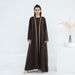 Women's Clothing Modest Abaya Dress Loriya Elegant Embellished Abaya – Flowy Long-Sleeve Open Front Dress In Black/Brown/Navy/Army Green (S-XL)_ecoleips.com