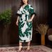 Elegant Tie-Dye Maxi Dress With Feather Trim – High Waist, V-Neck & Flowy Fit For Women (0XL-4XL) | Office To Party Chic_ecoleips.com