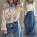 Elegant Lace Crochet V-Neck Knit Top For Women - Breathable Cotton Blend Openwork Blouse With Single Button Closure_ecoleips.com