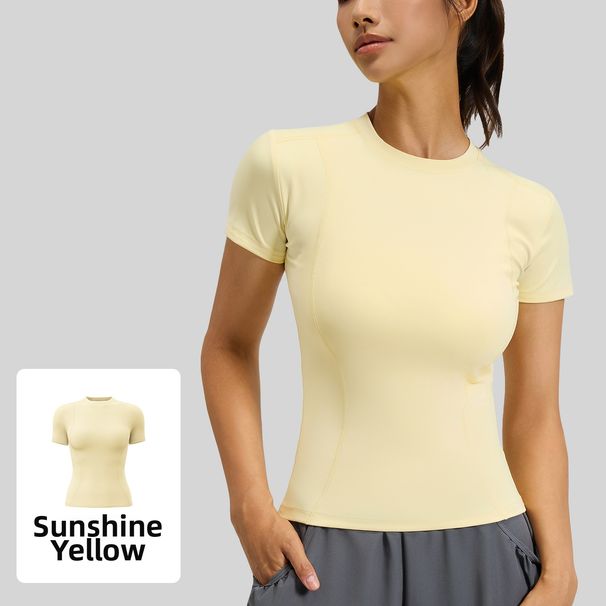 Women's Summer Yoga Top Slimming Running Fitness Sports Short Sleeve Cycling Training Suit_ecoleips.com