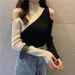 Purely Desirable Half-high Collar Color-blocked Base Shirt, New Spring Korean-style Trendy Niche Slim-fit Knit Top With_ecoleips.com