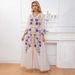 Women's Clothing Printed Trumpet Sleeve Long Skirt Robe Dress Women's Dress_ecoleips.com