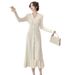 Women's Elegant Sweater Dress Autumn Winter Short Sleeve Long Sleeve Fishtail Maxi Modified Dress_ecoleips.com