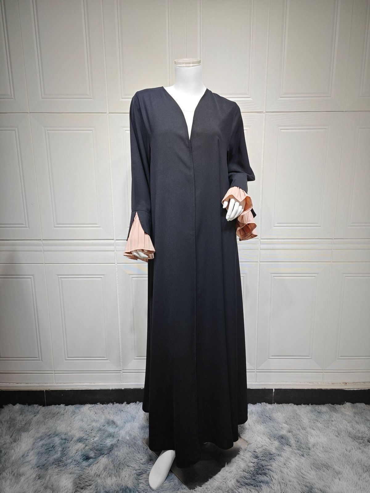 Women's Clothing Pleated Patchwork Robe Coat_ecoleips.com