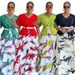 Women's Clothing Plus Size Clothes Print Maxi Dress For Women – Elegant Long Sleeve Lemon Yellow/Red/Black/Green (L-3XL)_ecoleips.com