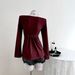 2025 New European And American Style Women's V-Neck Long Sleeve Elegant Casual T-Shirt, Solid Color Pleated Hot Girl_ecoleips.com