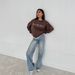 Oversized Casual Pullover Hoodie With Letter Print - Fleece Lined Warm Sweatshirt For Women, Loose Fit, Long Sleeve, Streetwear Fashion_ecoleips.com