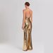 Women's Clothing fashion new jumpsuit sleeveless halter neck sexy waist slim sequin pleated jumpsuit_ecoleips.com