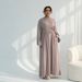 Modest Abaya Dress Elegant Butterfly Sleeve Rhinestone Dress For Women - V-Neck Flowy Midi Dress With Bow Cuffs For Casual & Office Wear_ecoleips.com