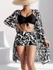 Women's Clothing Printed Halter Neck Suspenders Sexy Bikini Three Piece Set_ecoleips.com