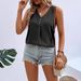 2026 European And American Women's Clothing Summer V-neck Buttoned Tank Top T-shi Loose Casual_ecoleips.com
