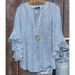 Women's Casual V Neck T-Shirt Floral 3D Digital Print Lotus Trim Trendy Top Creative Design Regular Fit_ecoleips.com