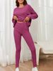 Women's Fashionable Casual Loose round Neck Ribbed Knit Set Autumn 2026 Cross Border Style New_ecoleips.com