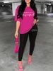Women's Casual Loose And Fashionable PERFECTLY Letter Pattern Printed Loose T-shirt+cropped Pants Two-piece Set Summer Home Sportswear Daily Wear-473_ecoleips.com