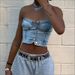 Women's Clothing Women's Sexy Bandeau Corset Top Denim Tight Short Street Style Hot Girl Fashion For Formal & Casual_ecoleips.com