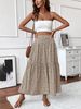 Versatile Slimming A-Line Maxi Skirt, Floral Printed Spliced Umbrella Skirt, High-End Women’s Skirt For Spring & Summer_ecoleips.com