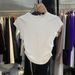 Spice Girl Pure Wish Waist T-Shirt Short Sleeve Women's Summer New Solid Color Bottom Pullover Slim Top_ecoleips.com