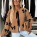 Elegant Bow-Tie Cropped Sweater For Women - Soft Polyester Blend Knit Top With Long Sleeves, Round Neck & Urban Street Style (White/Black/Camel)_ecoleips.com