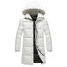 Knee-Length Thermal Parka For Men – Windproof Hooded Winter Coat With Duck Down Fill (S-5XL, Slim Fit, Multi-Pocket Design, Unisex Black/White)_ecoleips.com
