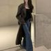 Women's Oversized PU Leather Trench Coat - Edgy Longline Faux Leather Jacket With Belt & 3D Effect_ecoleips.com