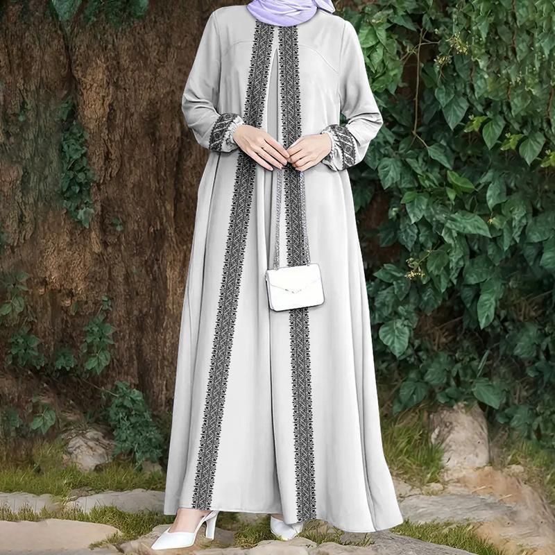 Women's Loose Fitting Muslim Style Dress - Modest Fashion Clothing for Muslim Women_ecoleips.com