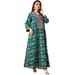 Muslim Dress Women"Elegant Embroidered Abaya Dress – Modest Long Robe For Women, Lightweight Polyester Arabic Style Islamic Dress_ecoleips.com