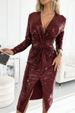 Women's V-neck Long-sleeved Dress Sequined Dress Long Dress_ecoleips.com