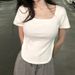 Summer New Arrival Women's Slimming Irregular T-Shirt Short Sleeve Sexy Top in Instagram Style_ecoleips.com