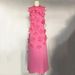 Couture Dress – Sculpted Floral Collar & Empire Waist (Black/Pink/Chartreuse/Purple/Red, Polyester Blend, A-Line Silhouette For Timeless Elegance)_ecoleips.com