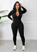 Women's Clothing Pit Zipper Sports Jumpsuit_ecoleips.com