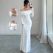 Women's Clothing Backless One-Shoulder Elegant Long Dress Sexy Evening Gown Summer Essentia_ecoleips.com