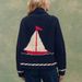 Vintage-Inspired Knit Cardigan – Oversized Fit, Art Deco Collar, Warm Acrylic Blend (S-XL, Navy/Beige)_ecoleips.com