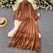 Women's Clothing High Grade Hollow Lace Splicing Lantern Long Sleeved Shirt High Waisted Slim Fitting Skirt_ecoleips.com