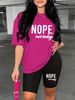 Summer Women's Casual Fashion Letter Print Loose T-shirt+shorts Two-piece Sportswear Suitable For Daily Wear-87_ecoleips.com