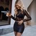 Elegant Lace Blouse Women's Long Sleeve Sheer Mesh Top For Layering - White & Black (S/M/L/Xl) Easy Care_ecoleips.com