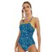 Women's Clothing New Sleeveless Triangle One Piece Swimsuit Sexy Backless Printed Strap Racing Swimsuit_ecoleips.com