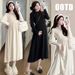 Autumn New Korean Fashion Half High Neck Knitted Maternity Dress_ecoleips.com
