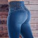 Women's Clothing New High Waist Slim Fit Elastic Button Row Women's Flared Denim Trousers_ecoleips.com