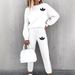 Women's Casual Fashion Vacation Set Thick Sweatshirt And Sweatpants Autumn And Winter Pockets Print 0019_ecoleips.com