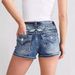 Women's Cross Border New Denim Shorts Slim Embroidery Fashion Denim Hot Pants All Match Style_ecoleips.com