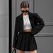 New Short Suit Shorts Suit Double Breasted Short Suit + Pleated Short Skirt Pants_ecoleips.com