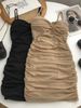 Fashionable Plump Women's Cross Knot Chest Pad Dress Sexy Short Skirt Summer New Style Korean Style High Waist Sleeveless Dress_ecoleips.com