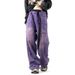 Vintage Purple Jeans For Men & Women - Relaxed Straight Leg Baggy Denim Pants, High Waist Wide Leg Trousers For Spring/Fall_ecoleips.com