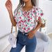 Instagram-style Real Shot Of Spring/summer European And American Casual Loose Ruffled Tie Chiffon Blouse. Independent_ecoleips.com