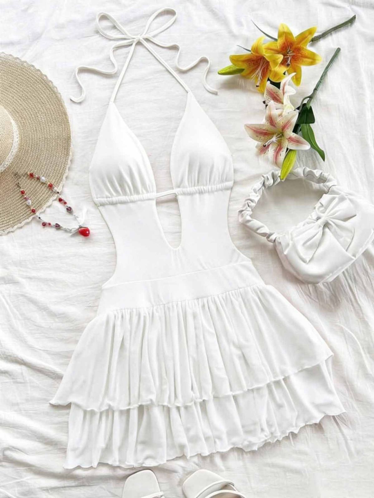 Summer New Style Sexy Backless Halter Neck Dress Slimming Waist High End Women's Clothing_ecoleips.com