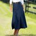 Aria Basics Aria Basics Cross-Border European And American Dark Blue Mid-Length Denim A-Line_ecoleips.com