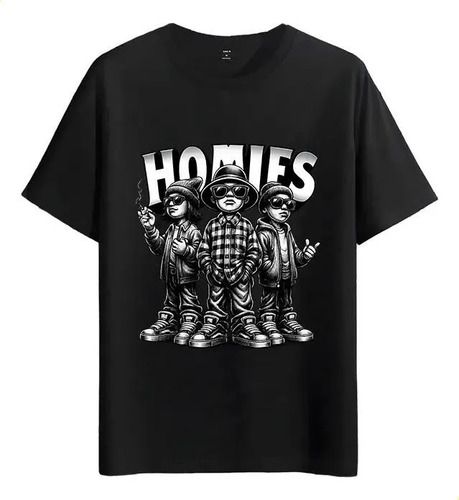 Women's T-Shirts Tshirt Muscle Freaks Homies Estilo Hip Hop Black And White_ecoleips.com