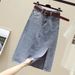 Trendy Girl Exclusive Washed Denim For Women Spring Gray High-Waisted Pants Stretch Tight Bodycon Short Skirt_ecoleips.com